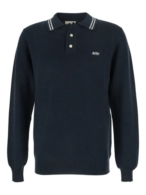 Autry embroidered-logo polo shirt Blue POPXN3KC