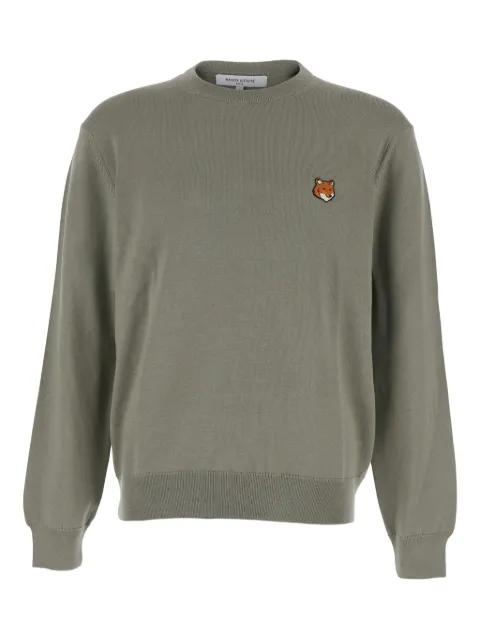 Maison Kitsuné Fox-Head merino-wool sweater Green PM00801KT1181