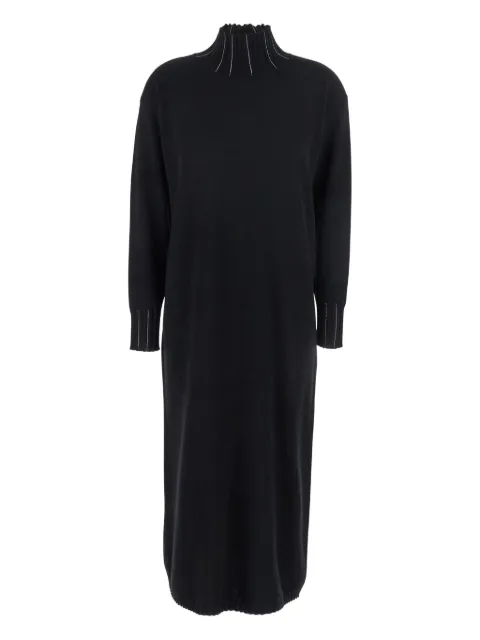 Fabiana Filippi ribbed-neckline day dress Black ABD225F588L517