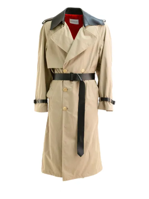 Givenchy leather-detail trench coat Neutrals BM01CW163R