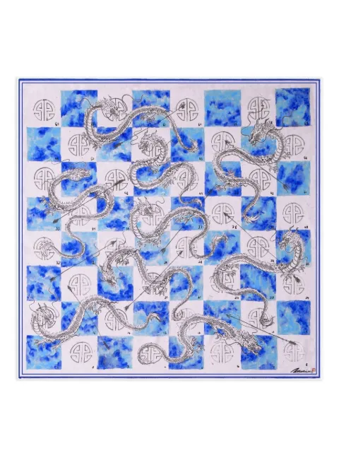 Shanghai Tang dragon arrow silk scarf Blue Y5AAS280PT00