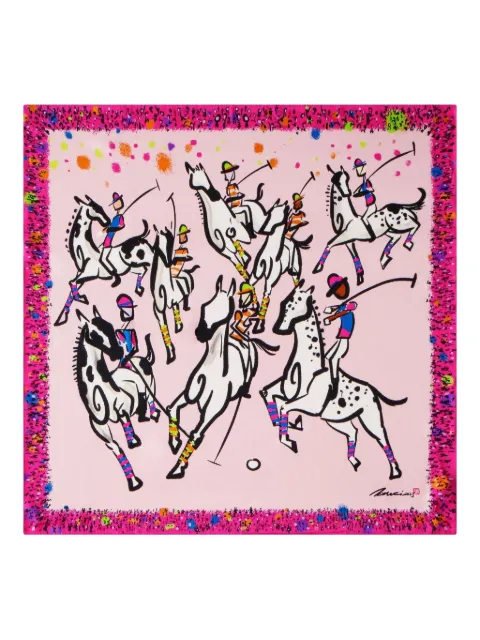 Shanghai Tang equestrian-print silk scarf Pink Y5AAS282DE00