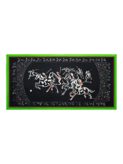 Shanghai Tang equestrian print silk scarf Black Y5AAS284AN00