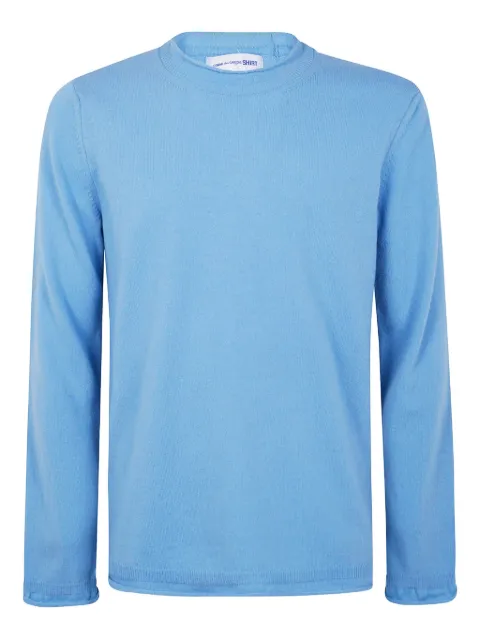 Comme Des Garçons Shirt crew-neck wool sweater Blue FPN007