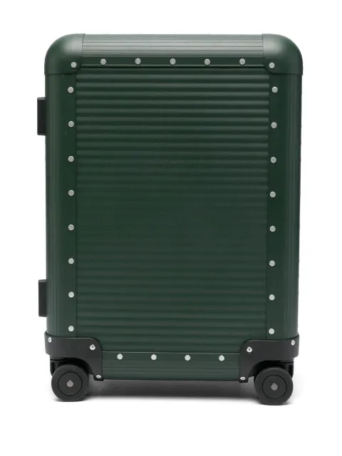FPM Milano Bank Spinner ribbed-panel studded trolley Green A1555M15403