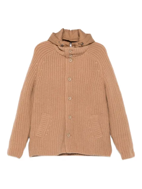 Herno hooded ribbed-knit jacket Neutrals MC000150U70016
