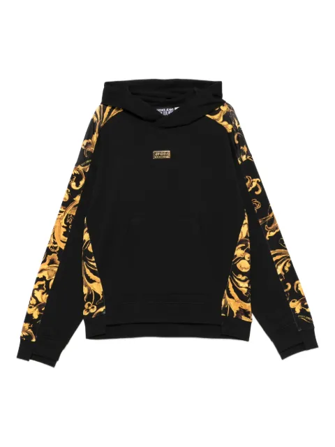 Versace Jeans Couture baroque-print panelled hoodie Black 79GAI309FS201