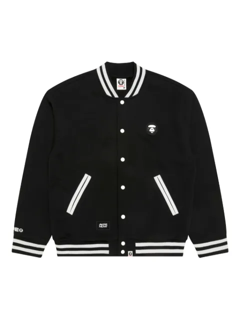AAPE BY *A BATHING APE® logo-patch varsity bomber jacket Black ASWC360XXP