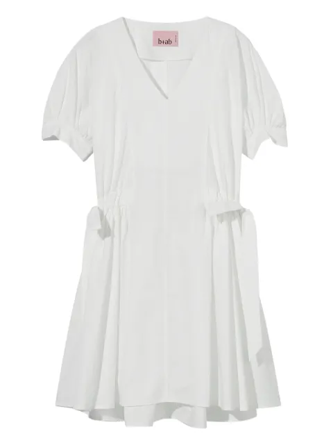 b+ab puff-sleeve V-neck mini dress White 4U200AJ