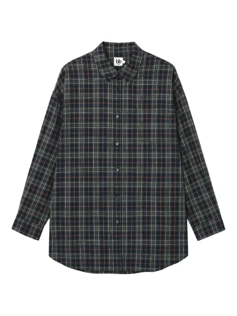 b+ab checked-pattern cotton shirt Blue 5F104AI
