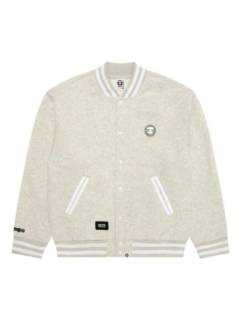 AAPE BY *A BATHING APE® logo-patch buttoned bomber jacket Grey ASWC360XBP