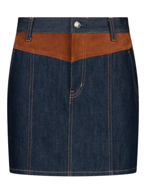 LIU JO suede-panel denim mini skirt Blue UF5085DS073