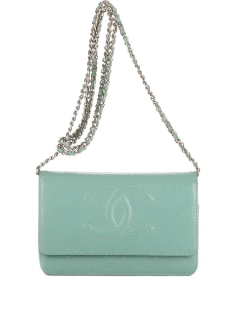 CHANEL Pre-Owned Caviar chain-strap shoulder bag Blue 18750394