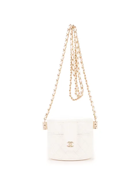 CHANEL Pre-Owned diamond-quilted vanity bag White 31553576
