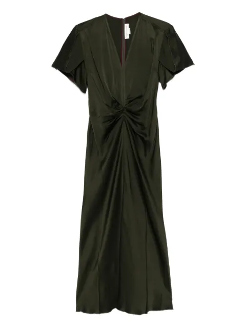 Victoria Beckham twisted V-neck midi dress Green 1425WDR005195D