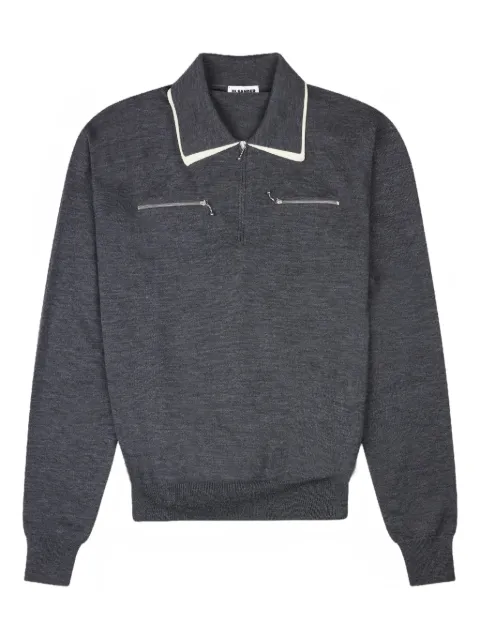 Jil Sander zip collar polo shirt Grey J22GL0119J14782