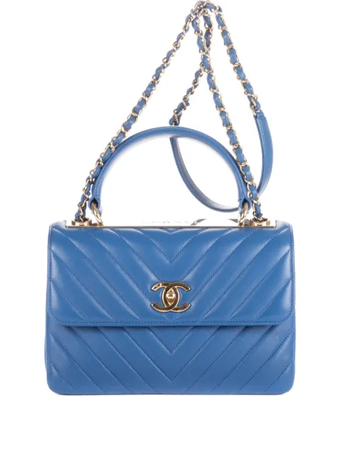 CHANEL Pre-Owned Trendy chevron-quilted shoulder bag Blue 27143518