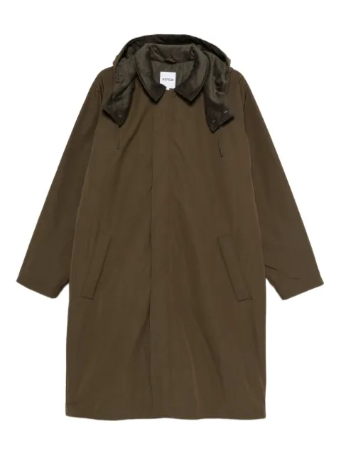 ASPESI corduroy-trim hooded coat Green I5I097532