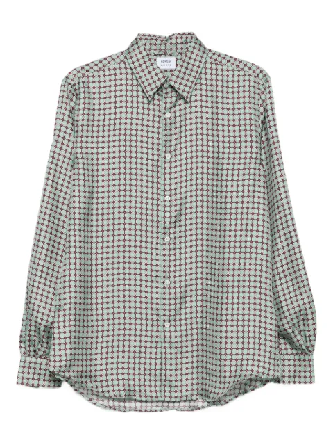 ASPESI geometric-print silk shirt Green ACE29L506