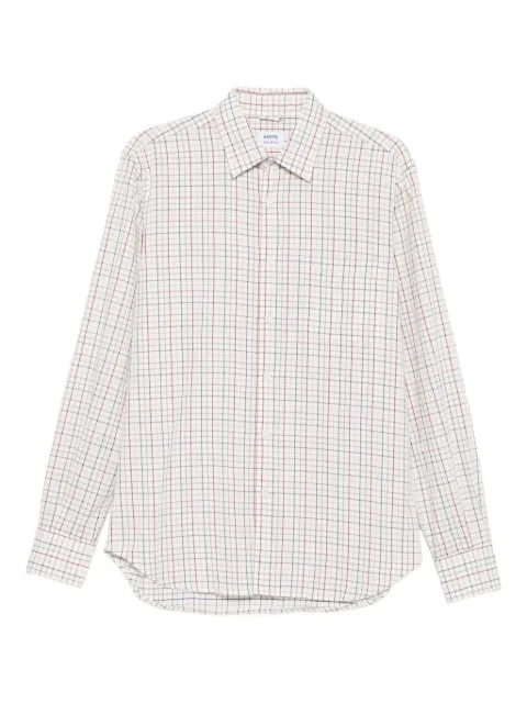 ASPESI check-pattern cotton-wool shirt White ACE36G866