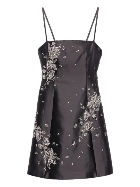 Prada embroidered silk and wool mini-dress Grey P3Q48RSOOO178V