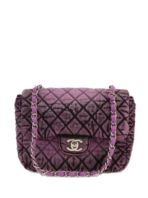 CHANEL Pre-Owned diamond-quilted denim cross body bag Purple 422513