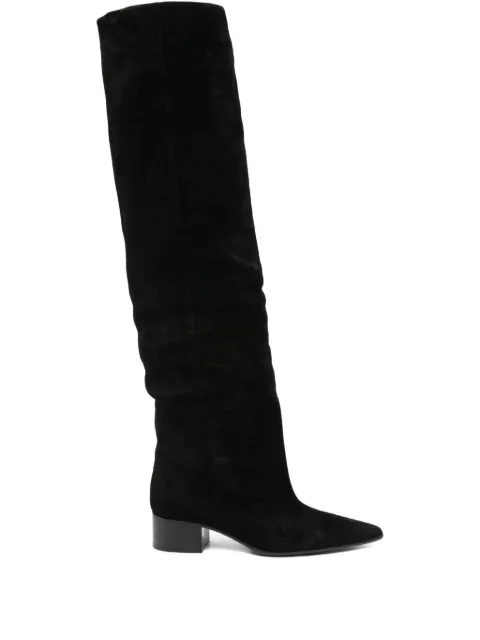 KHAITE 40mm pointed-toe suede boots Black F1101726