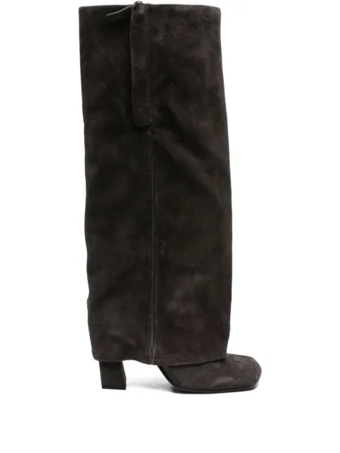 Ash square-toe side-zip suede boots Brown ASPEN03