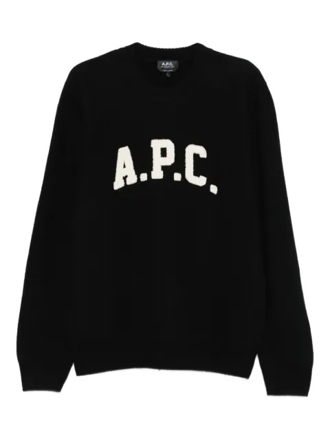 A.P.C. logo-detail crew-neck sweater Black WVBDKH23458