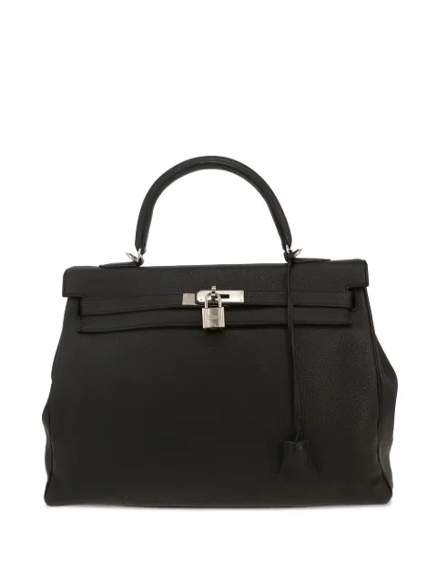 Hermès Pre-Owned 2017 Kelly 35 Togo leather tote bag Black 415790