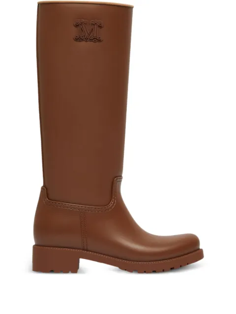 Max Mara logo-embellished block-heel boots Brown 2524796192600