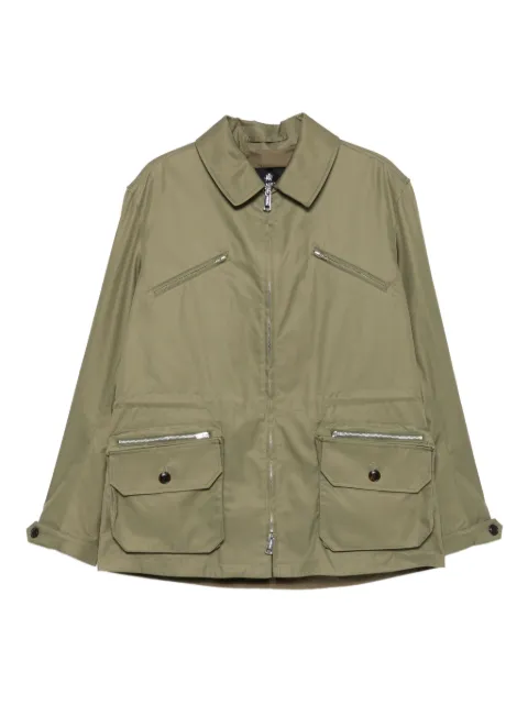 Grenfell zip-fastening flap-pocket jacket Green WALKEROLIVE
