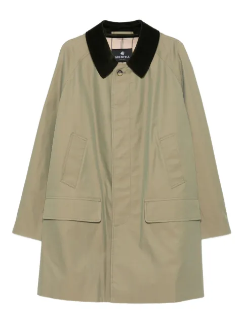 Grenfell velvet-collared buttoned coat Green GRAMPIAN