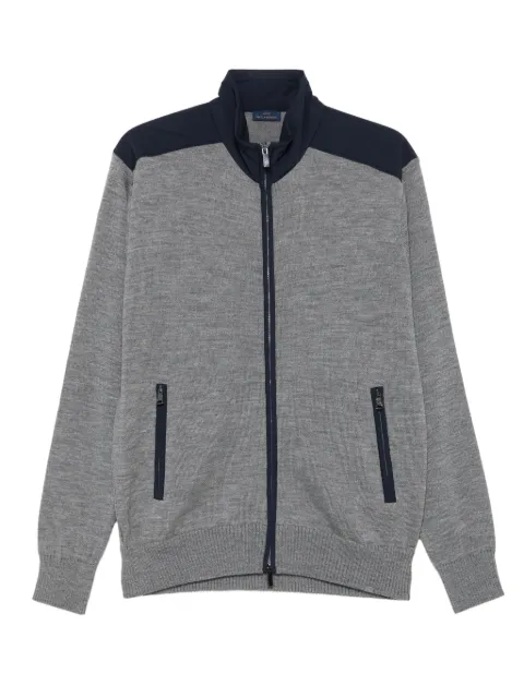 Paul & Shark zip-front panelled cardigan Grey 99311022