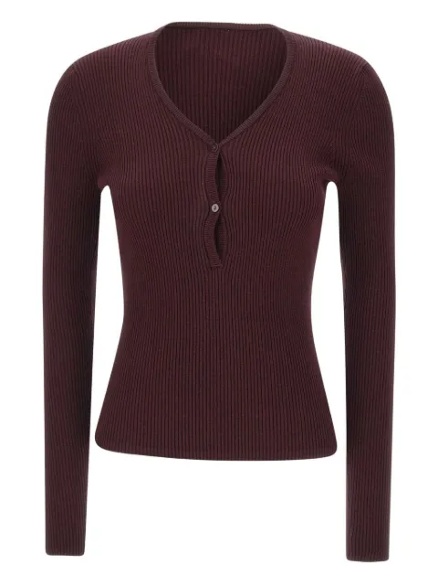 HERSKIND Oscar ribbed V-neck sweater Red 5620106081