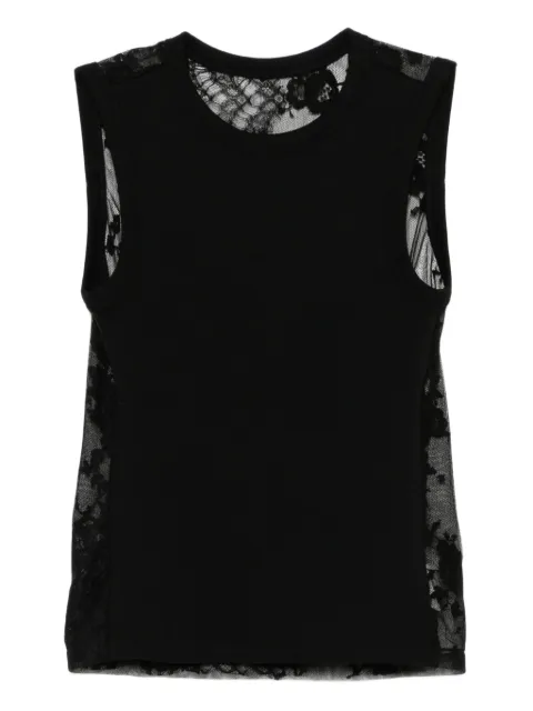 Quetsche floral-lace vest Black QAW25T81