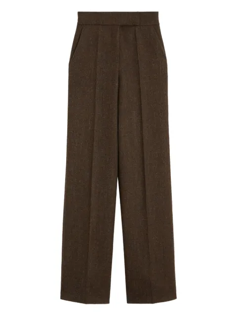 Max Mara pleated wide-leg trousers Brown 2521136323600