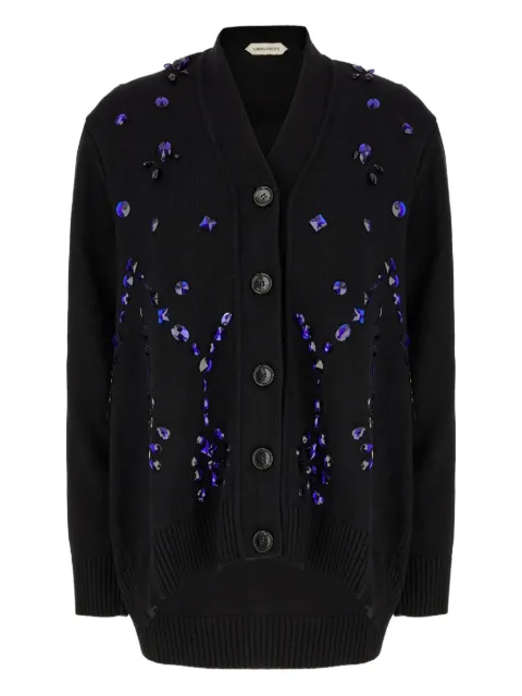 Alberta Ferretti crystal-embellished cardigan Black U09376601