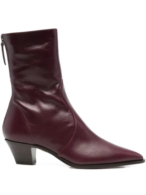 Aquazzura 45mm pointed-toe zip boots Red BNWMIDB0NSI