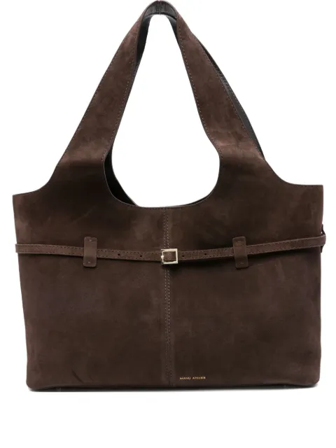 Manu Atelier buckle-detail suede tote bag Brown 2025258