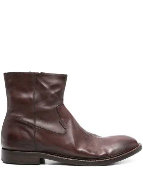 Moma zip-detail leather boots Brown 64502C