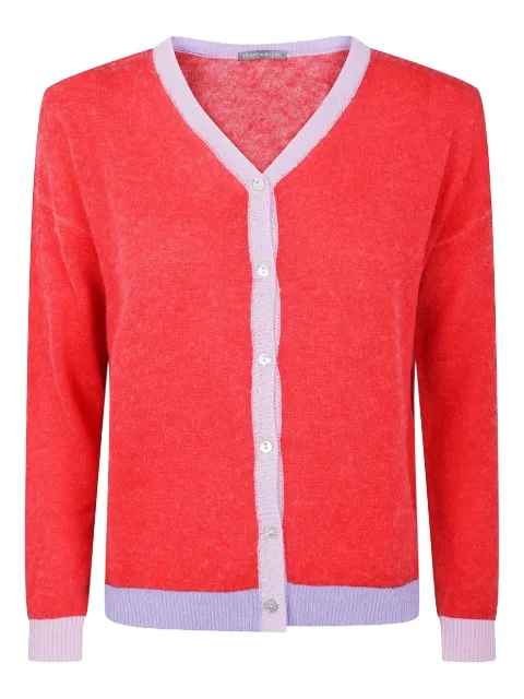 IN BED WITH YOU contrast-panel cardigan Red VB60U