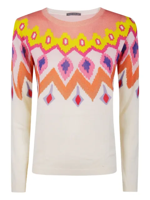 IN BED WITH YOU abstract-print wool sweater Pink VB04