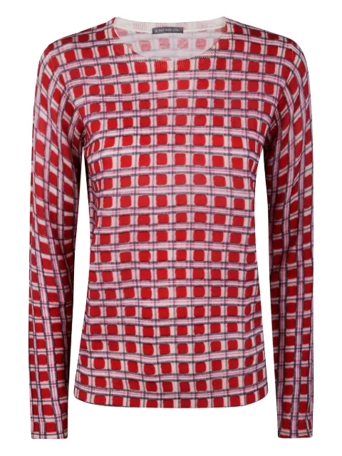IN BED WITH YOU geometric-print wool sweater Red VB04