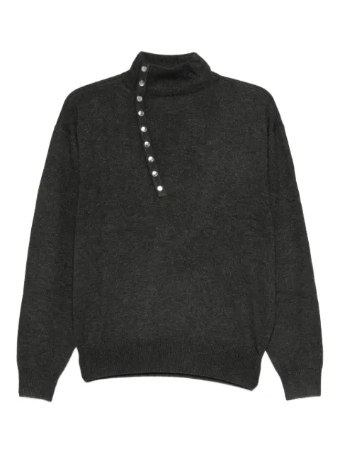 ISABEL MARANT Calsia high-neck stud-detail sweater Grey PU0782FAC4L07I