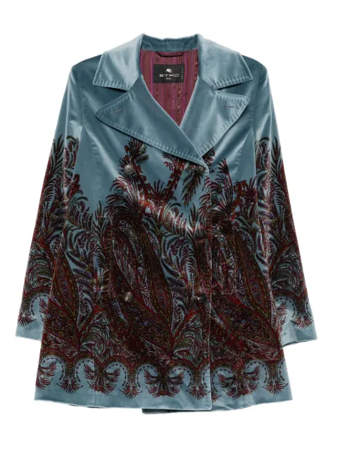 ETRO floral-print velvet jacket Blue WRBA005599SPEA8