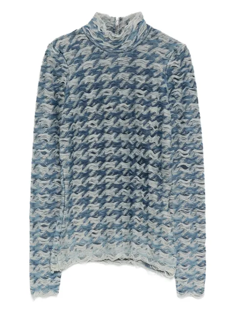 Diesel turtleneck wave-pattern sweater Blue A214440EGCA