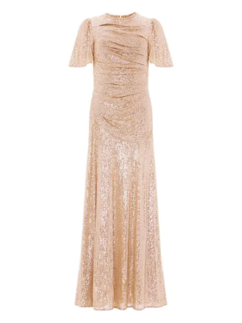 Needle & Thread sequin-embellished ruched dress Neutrals DGSS60RAW25