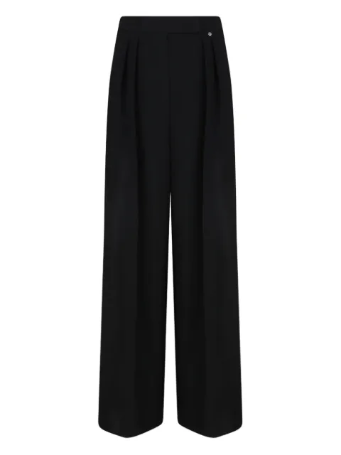 NISSA pleated-front wide-leg trousers Black P1352