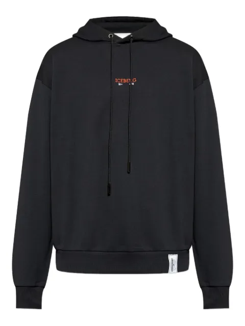 Iceberg graphic-print drawstring hoodie Black 0E0649000